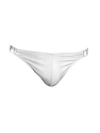 Men's Quick-Dry Odor-Control Solid Color Side Snap Swim Briefs