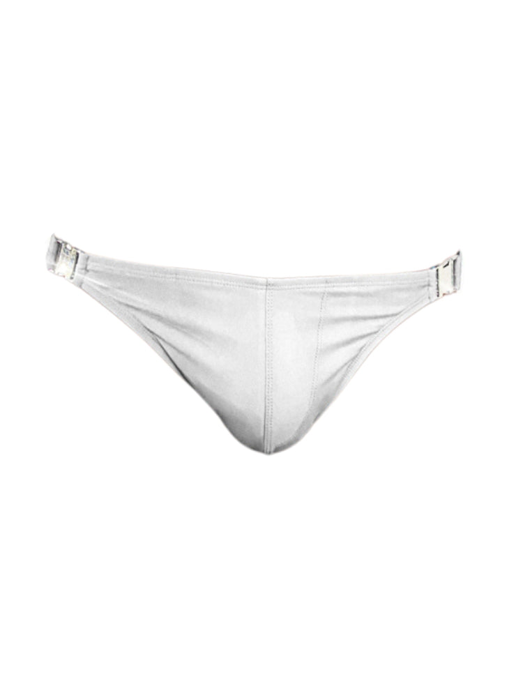Men's Quick-Dry Odor-Control Solid Color Side Snap Swim Briefs