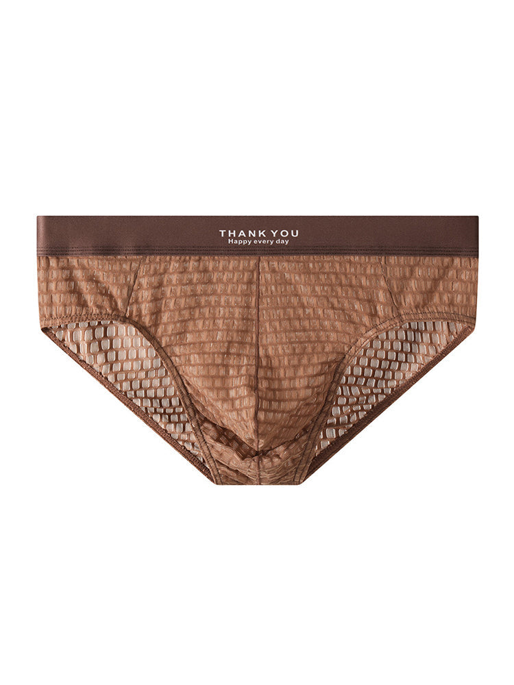 2 Pack Men's Soft & Breathable Icy Silk Quick-Dry Mid-Rise Comfort Cooling Briefs