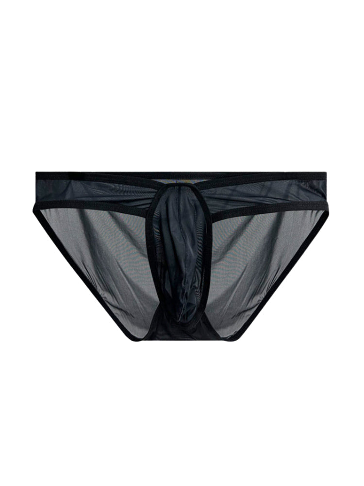 2 Pack Men's Ice Silk Breathable Sexy Low-Rise Anti-Odor Briefs