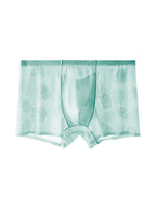 4 Pack Men's Ice Silk Antibacterial Mid-Rise Seamless Comfort Trunks