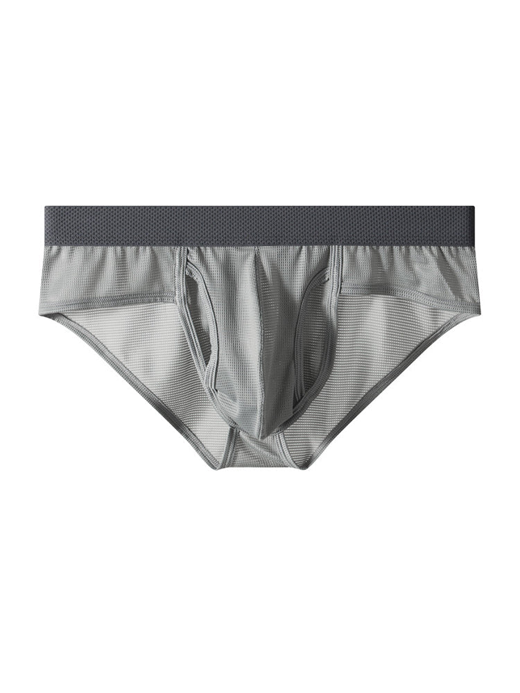 3 Pack Men's Ultra-Soft Breathable Mesh Ice Silk Briefs