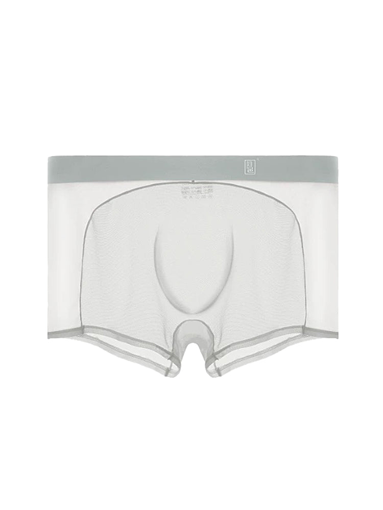 Men's Sheer Elegance Mesh Panels Breathable One-Piece Seamless Trunks