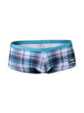 Men's Plaid Print Quick-Dry Low-Rise Swim Shorts & Trunks