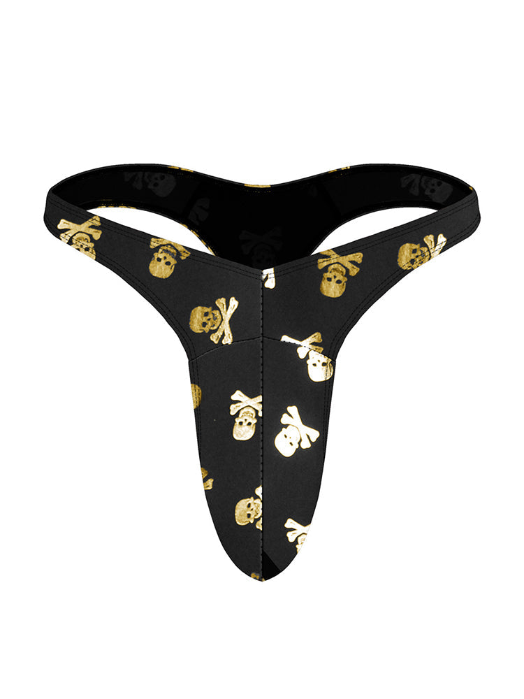 4 Pack Men's Large Pouch Playful Print Quick Dry Swim Thongs