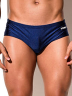 Men’s Shiny Solid Color Swim Briefs