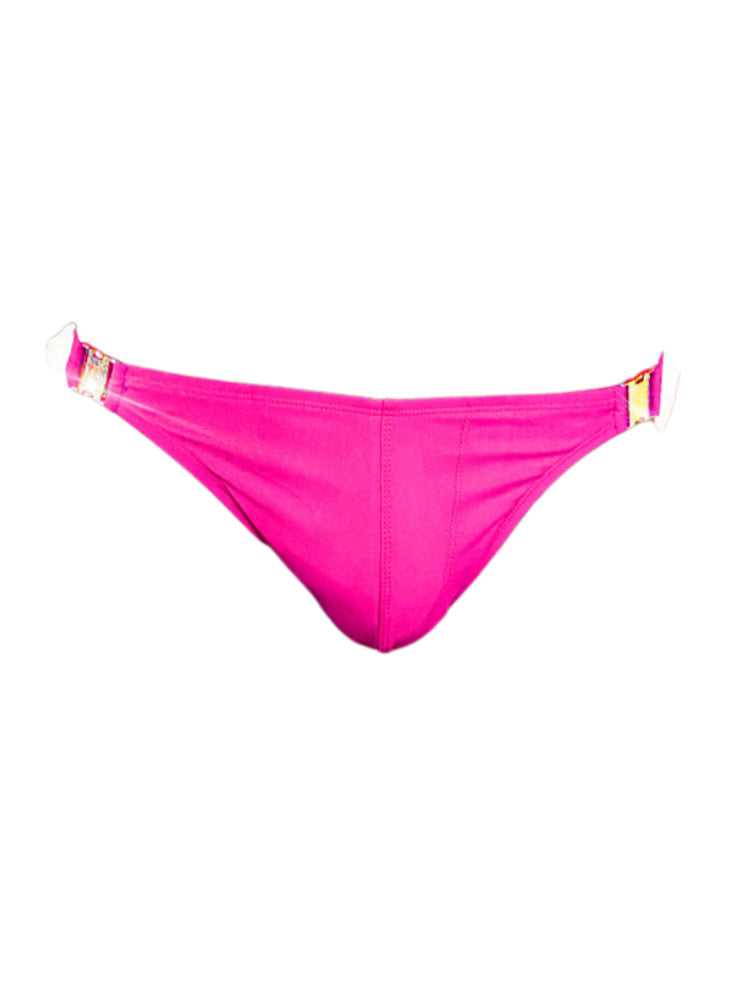 Men's Quick-Dry Odor-Control Solid Color Side Snap Swim Briefs