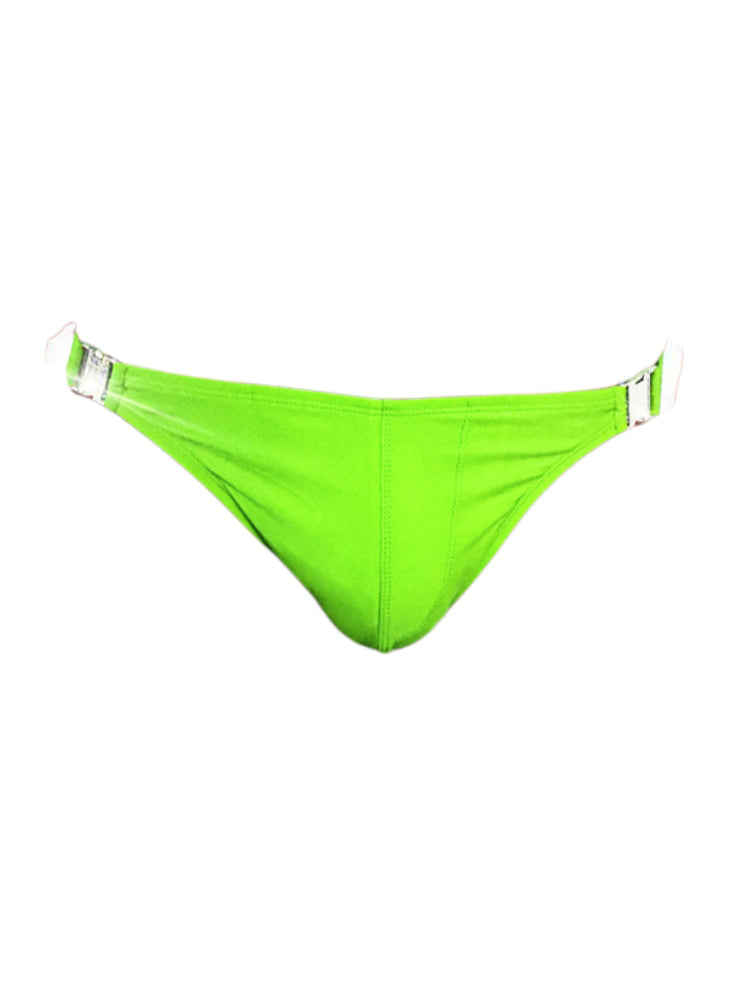Men's Quick-Dry Odor-Control Solid Color Side Snap Swim Briefs