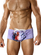 Men's Low-Rise Stylish Animal Print Swim Briefs