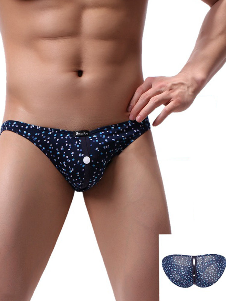 Men's Stretch Briefs with Convertible Front Opening & Open-Back Design