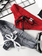 2 Pack Men's Large Pouch High Elastic Ice Silk Breathable Swim Thongs