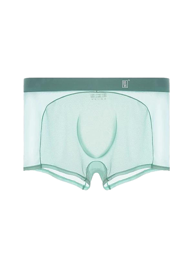 Men's Sheer Elegance Mesh Panels Breathable One-Piece Seamless Trunks