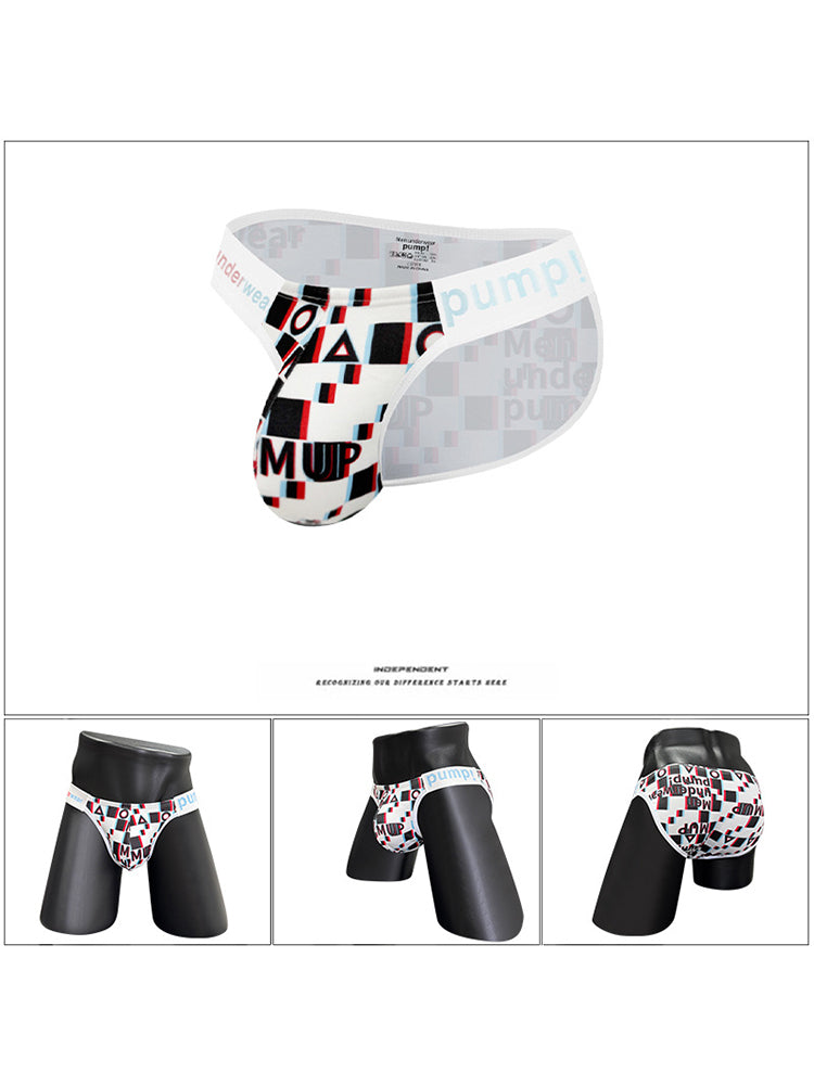 Men's Expanded Pouch Briefs with Alphabet Print – 2-Pack