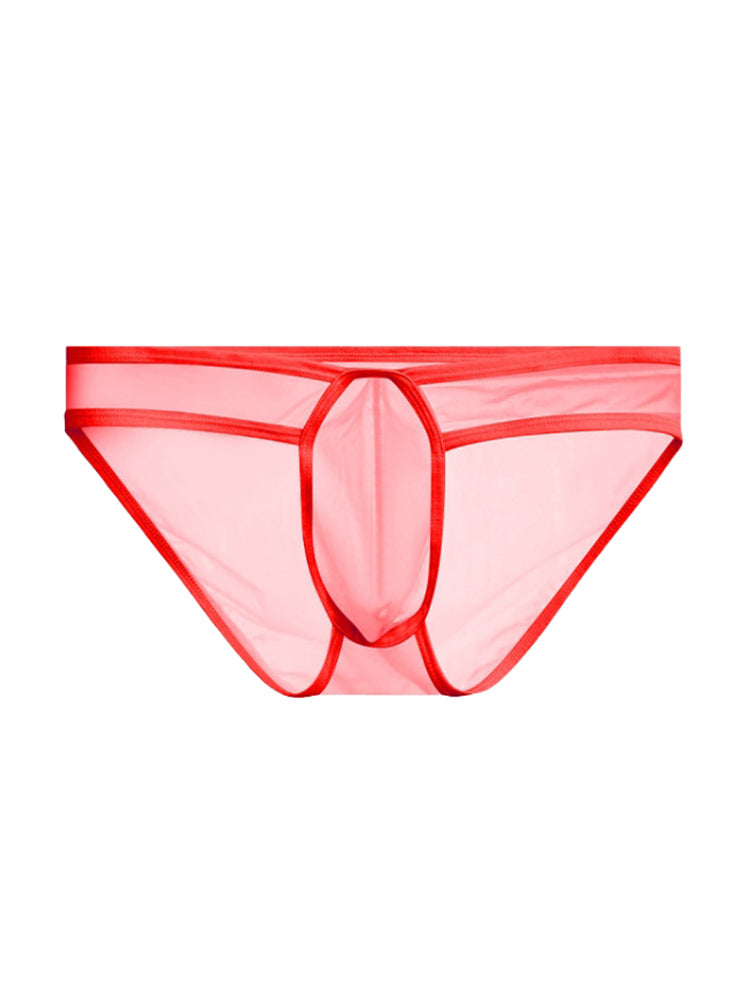 2 Pack Men's Ice Silk Breathable Sexy Low-Rise Anti-Odor Briefs