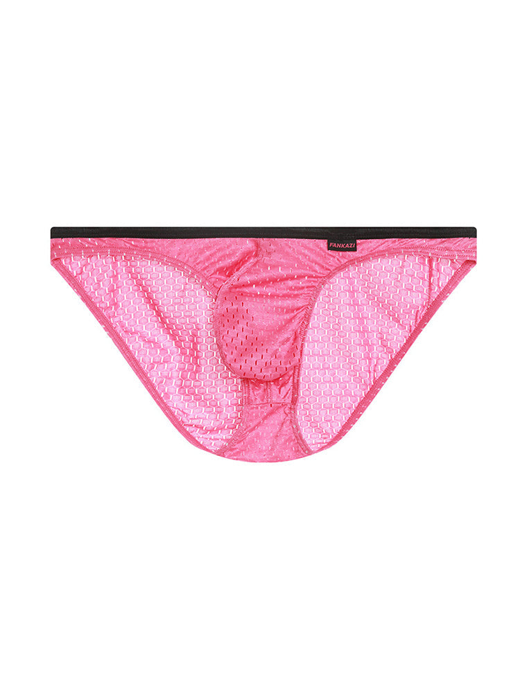 Men's Low-rise Mesh U-shaped Convex Pocket Sports Briefs
