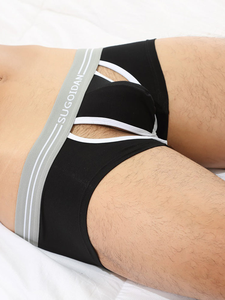 3 Pack Men’s Sexy Cutout Trunks with Lift-up Pouch