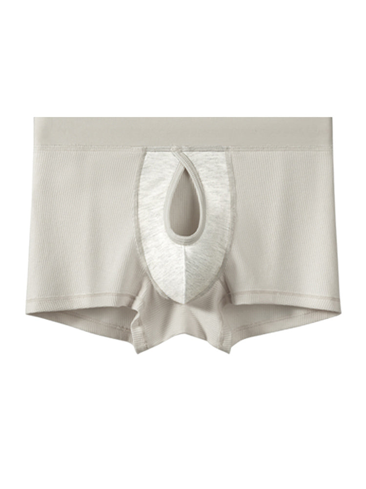 3 Pack Men's Breathable Comfort Double-Sided Access Soft Waffle Cotton Trunks