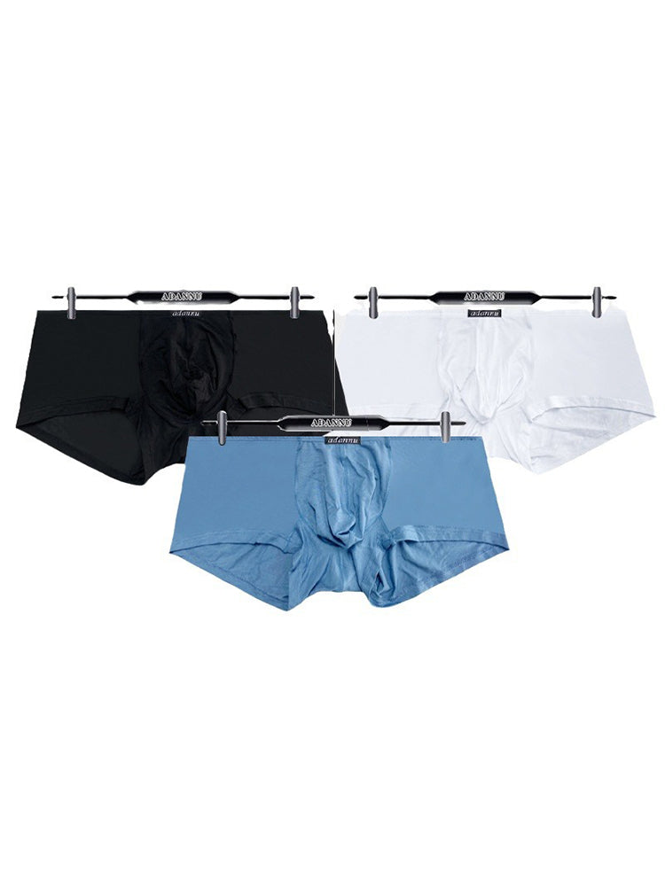 2 Pack Men's Comfy Low-rise Contoured Pouch Trunks