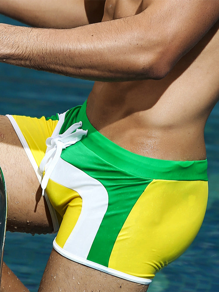 Men's Trendy Color-Block Swim Shorts