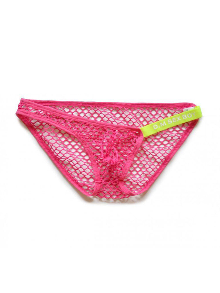 2 Pack Men's Low Waist Sexy Mesh Breathable Sports Transparent Briefs