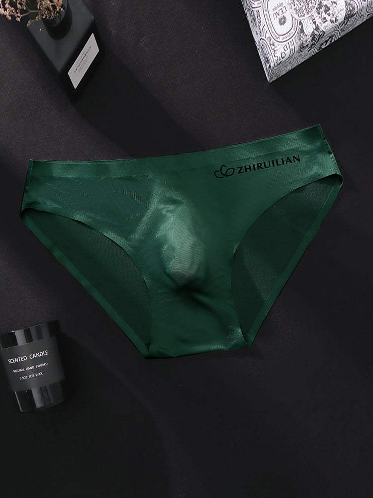 3 Pack Men's Seamless Ice Silk Cool-Touch Briefs