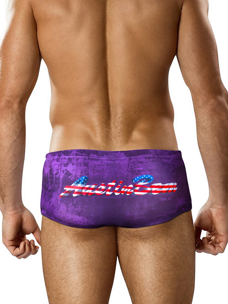 Men's Low-Rise Stylish Animal Print Swim Briefs