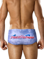 Men's Low-Rise Stylish Animal Print Swim Briefs