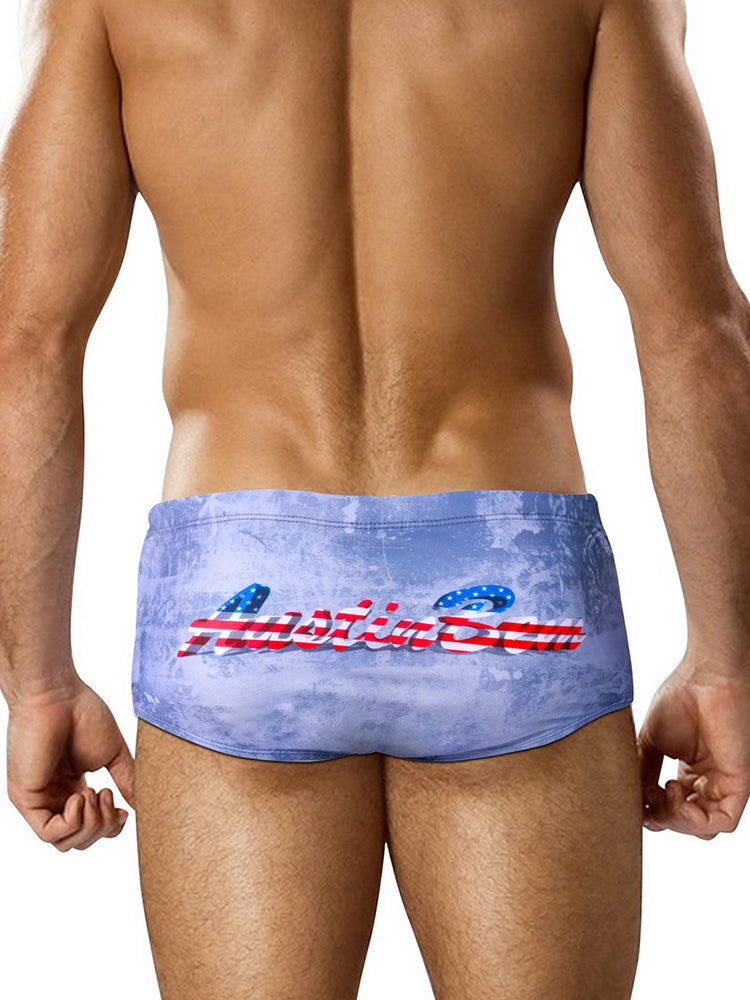Men's Low-Rise Stylish Animal Print Swim Briefs