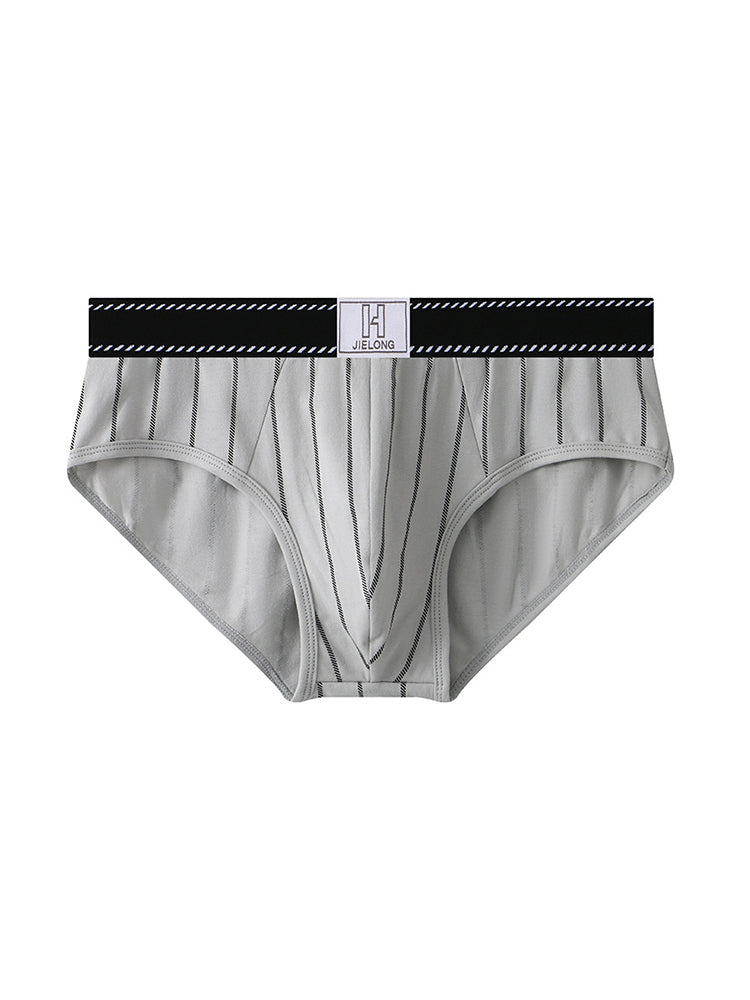 4 Pack Men's Striped Design Soft-Touch Cotton Fabric Breathable Briefs