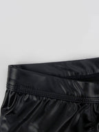 2-pack Men's Leather Hollow Hip-revealing Large Pouch Boxer Briefs