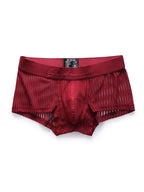 3 Pack Men's Striped Mesh Trunks with Comfort Pouch