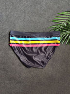 Mens Quick-drying Stripes Swim Briefs