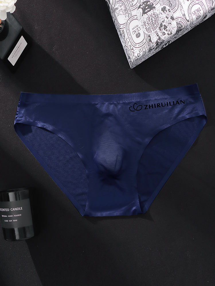 3 Pack Men's Seamless Ice Silk Cool-Touch Briefs