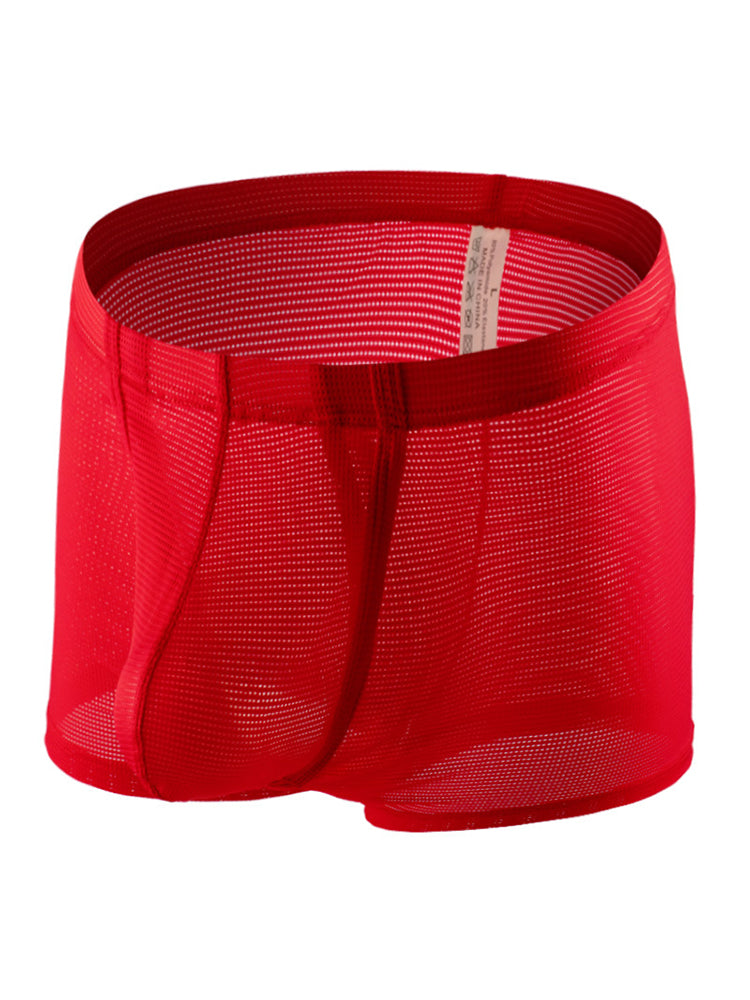 Men's Big Pouch U-convex Breathable Mesh Trunks