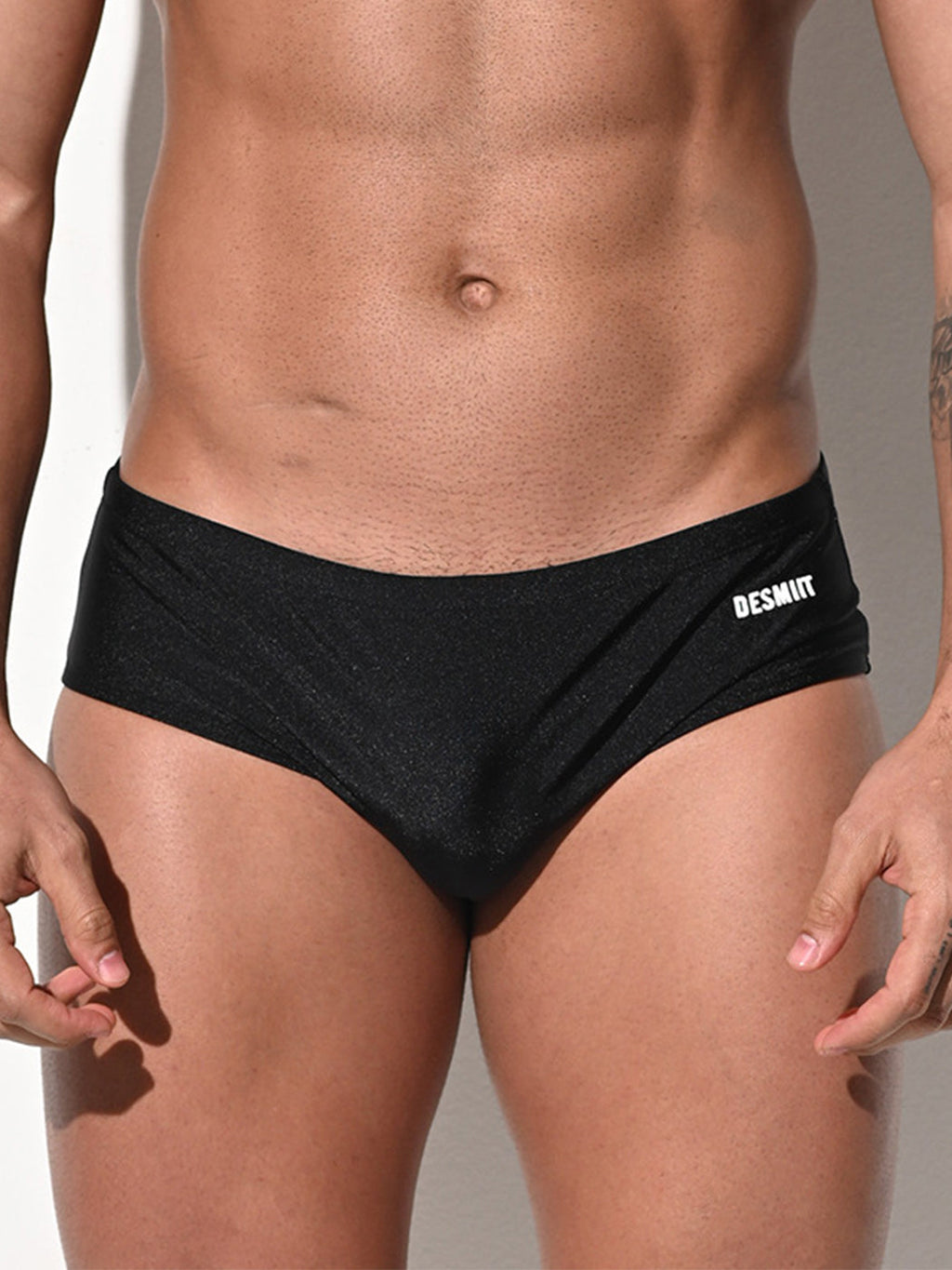 Men’s Shiny Solid Color Swim Briefs