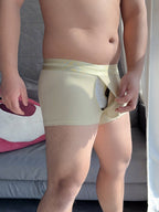 3 Pack Men's Breathable Comfort Double-Sided Access Soft Waffle Cotton Trunks