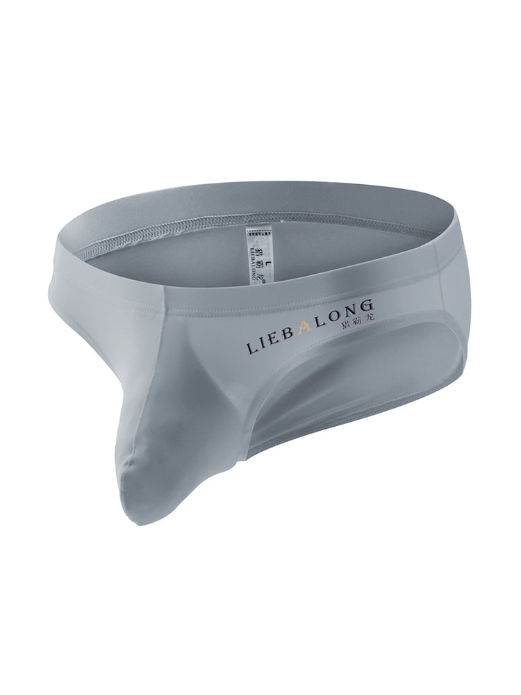 3 Packs of Men's Ice Silk Seamless Convex Pouch Briefs