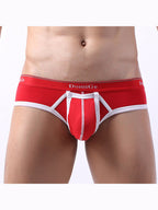 2 Pack Men's Detachable Front Pouch Durable Stretch Skin-Friendly Briefs