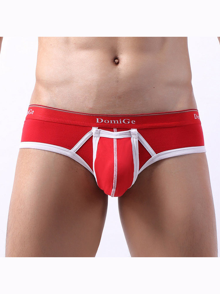 2 Pack Men's Detachable Front Pouch Durable Stretch Skin-Friendly Briefs