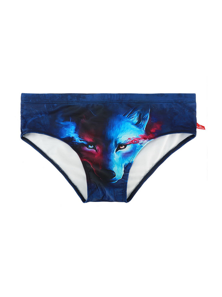 Men's Low-Rise Stylish Animal Print Swim Briefs