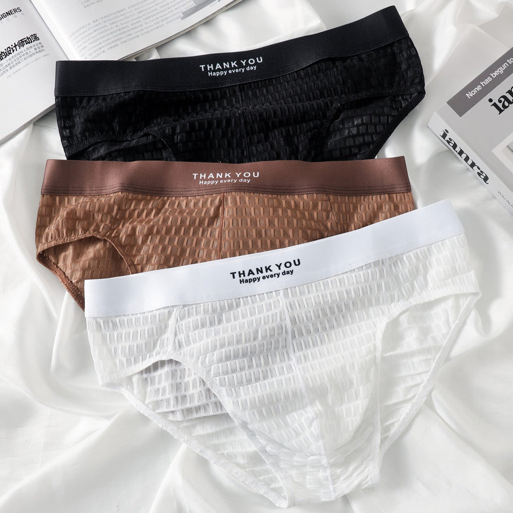 2 Pack Men's Soft & Breathable Icy Silk Quick-Dry Mid-Rise Comfort Cooling Briefs