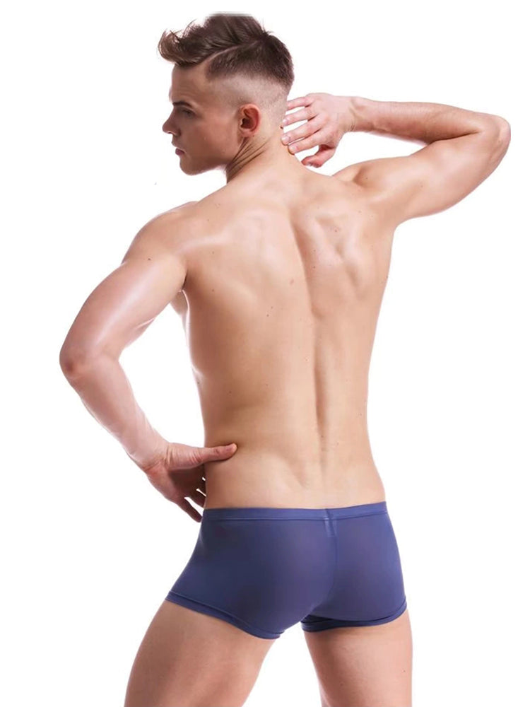 Lightweight Breathable Ice Silk U Contoured Boxers for Men