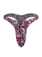 4 Pack Men's Large Pouch Playful Print Quick Dry Swim Thongs