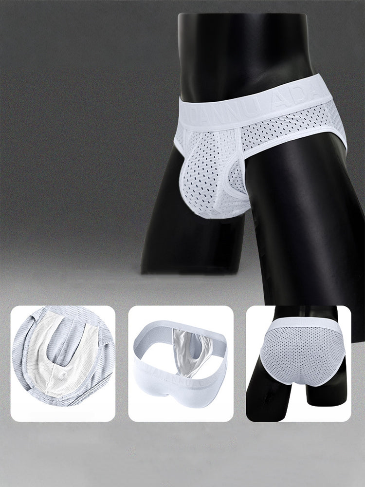 2 Pack Men's Mesh Sport Separate Pouch Breathable Lift & Support Design Briefs