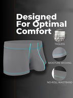 3 Pack Men's Large Pouch Contrast Binding Trunks
