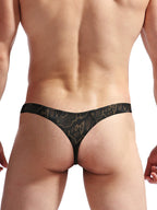 4 Pack Men's Large Pouch Playful Print Quick Dry Swim Thongs