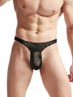 4 Pack Men's Large Pouch Playful Print Quick Dry Swim Thongs
