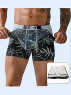 Men Sexy Floral Print Swim Trunks