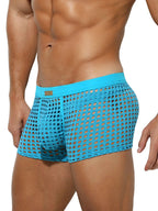 2 Pack Men's Hollow Mesh Sexy Trendy Moisture-Wicking Trunks