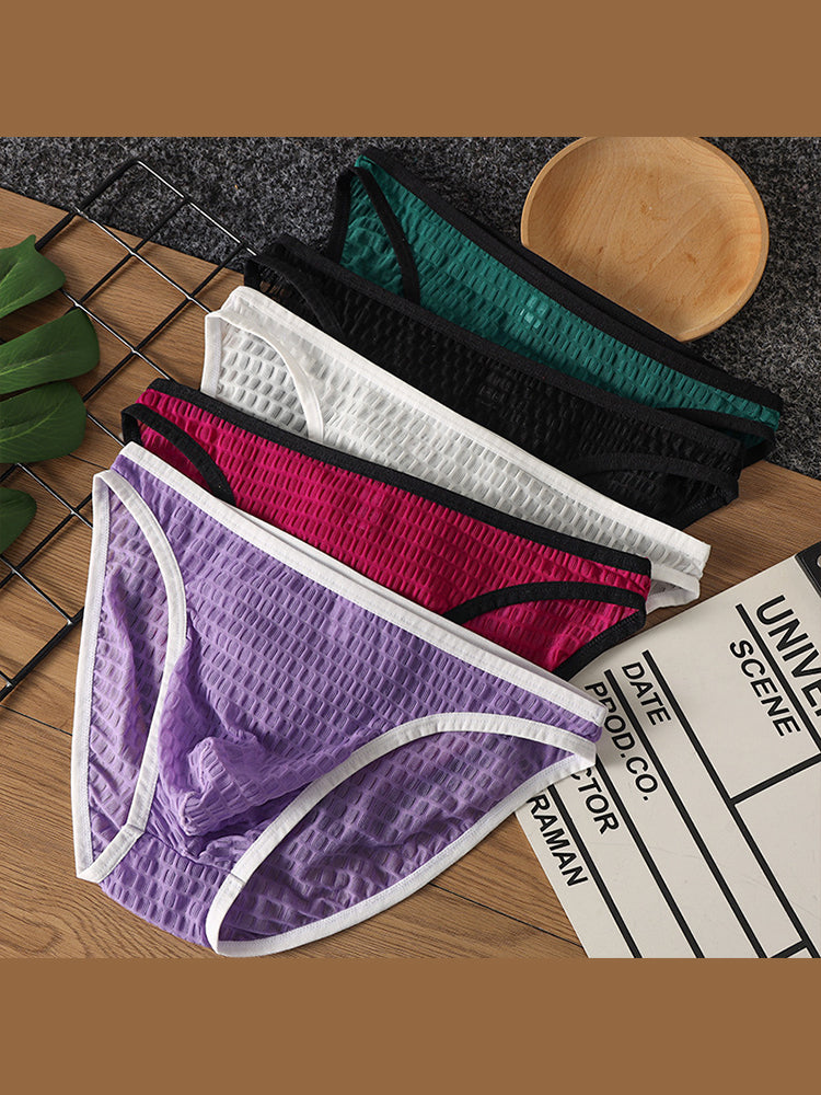 Men's Lace Mesh Checkered Briefs – 2-Pack